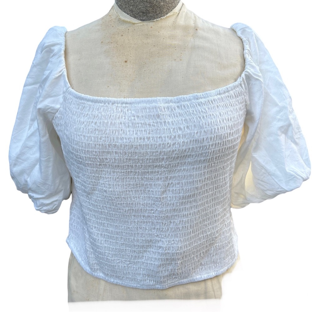 And Now This XL elasticized tube top w/ Puff sleeves. Boho,Pirate,Wench,or cute!